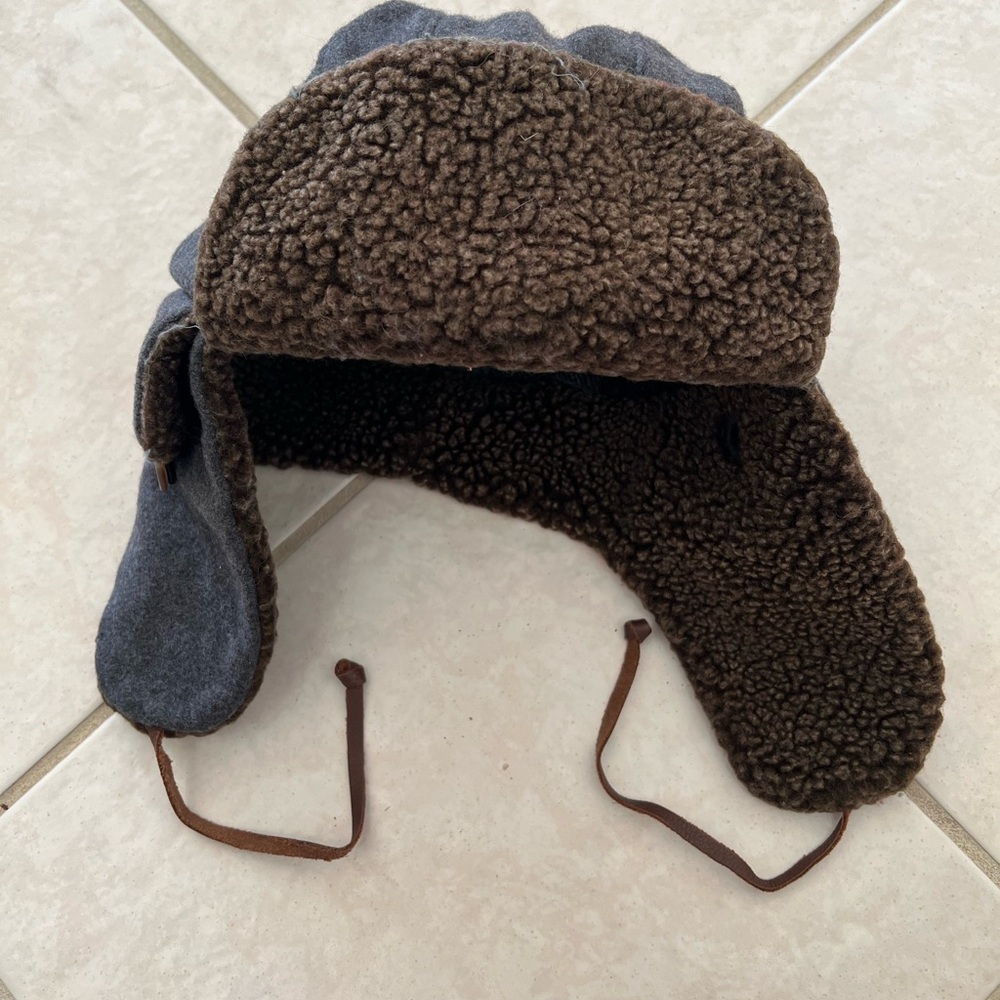 Vintage Gap Brown Fleece wool Trapper Hat - Cozy Winter Earflap Hat sz m/L